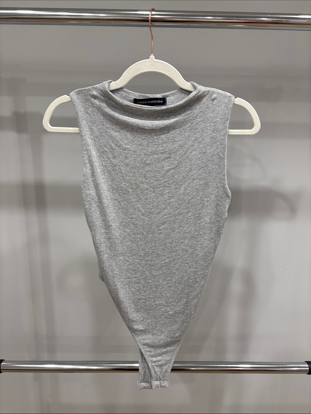 naked wardrobe Light Grey Sleeveless Bodysuit